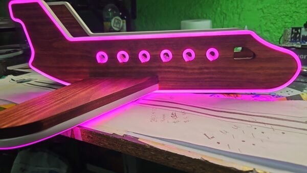 Avion Porta Shots Mediano de madera con luces